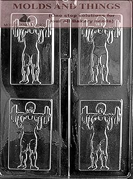 Muscle Man Chocolate Mold Weight Lifter Candy Mold for Bodybuilding & Gym Lovers Fitness Trainer Chocolate Candy Mold for Sports Party Favors, Protein Gym Treats & Gifts