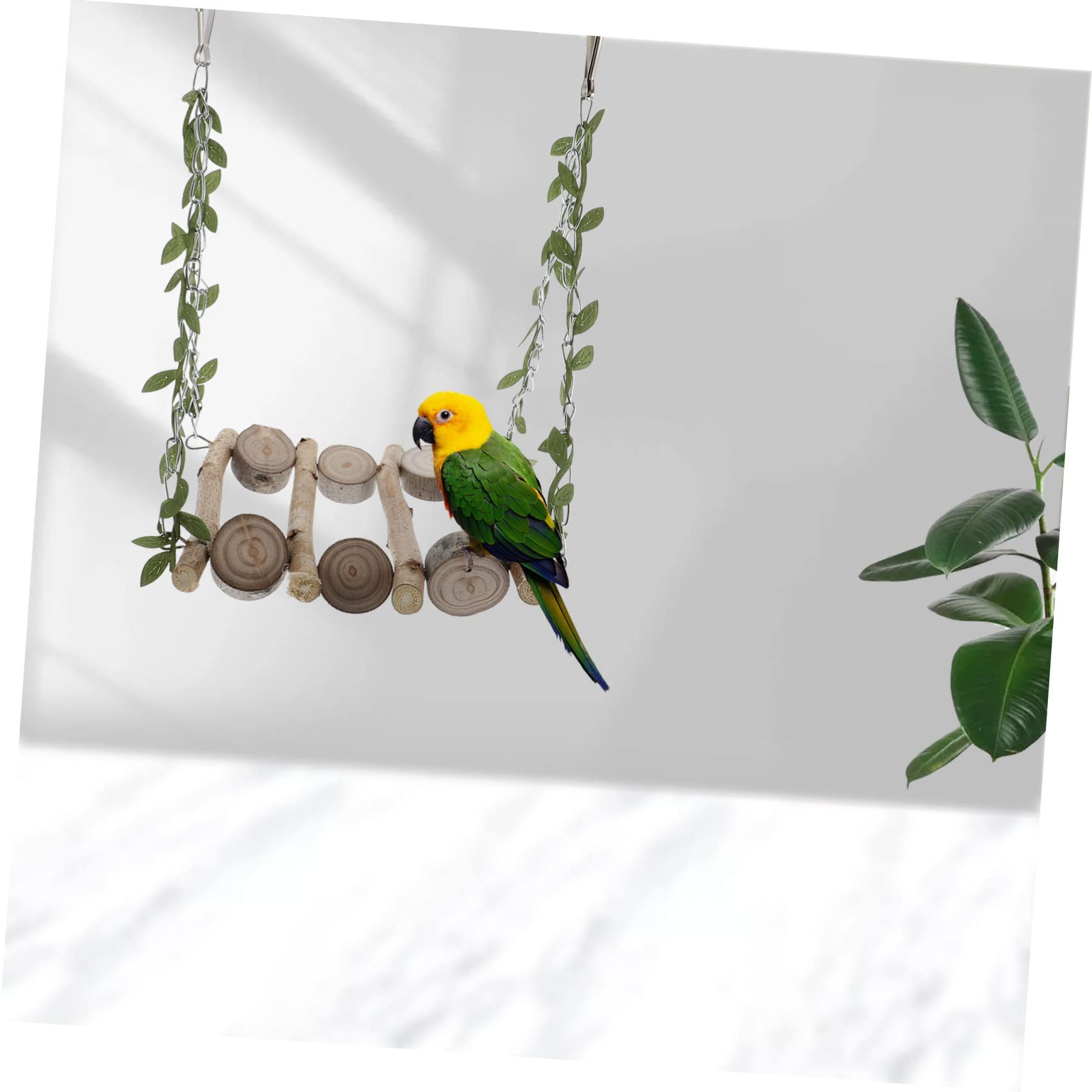 Kisangel 3 Piezas De Juguetes para Loros Columpios para Pájaros Columpio para Pájaros Juguetes Colgantes para o Colgante De Madera Soporte para Loros o para