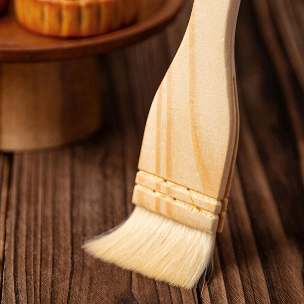 STOBAZA Wooden Handle Basting Brush Set 2 Pack 9.05 Inch Pastry Brush for Baking Bbq Cooking with Natural Bristles Oil for Even Spreading of Butter Sauce Marinade