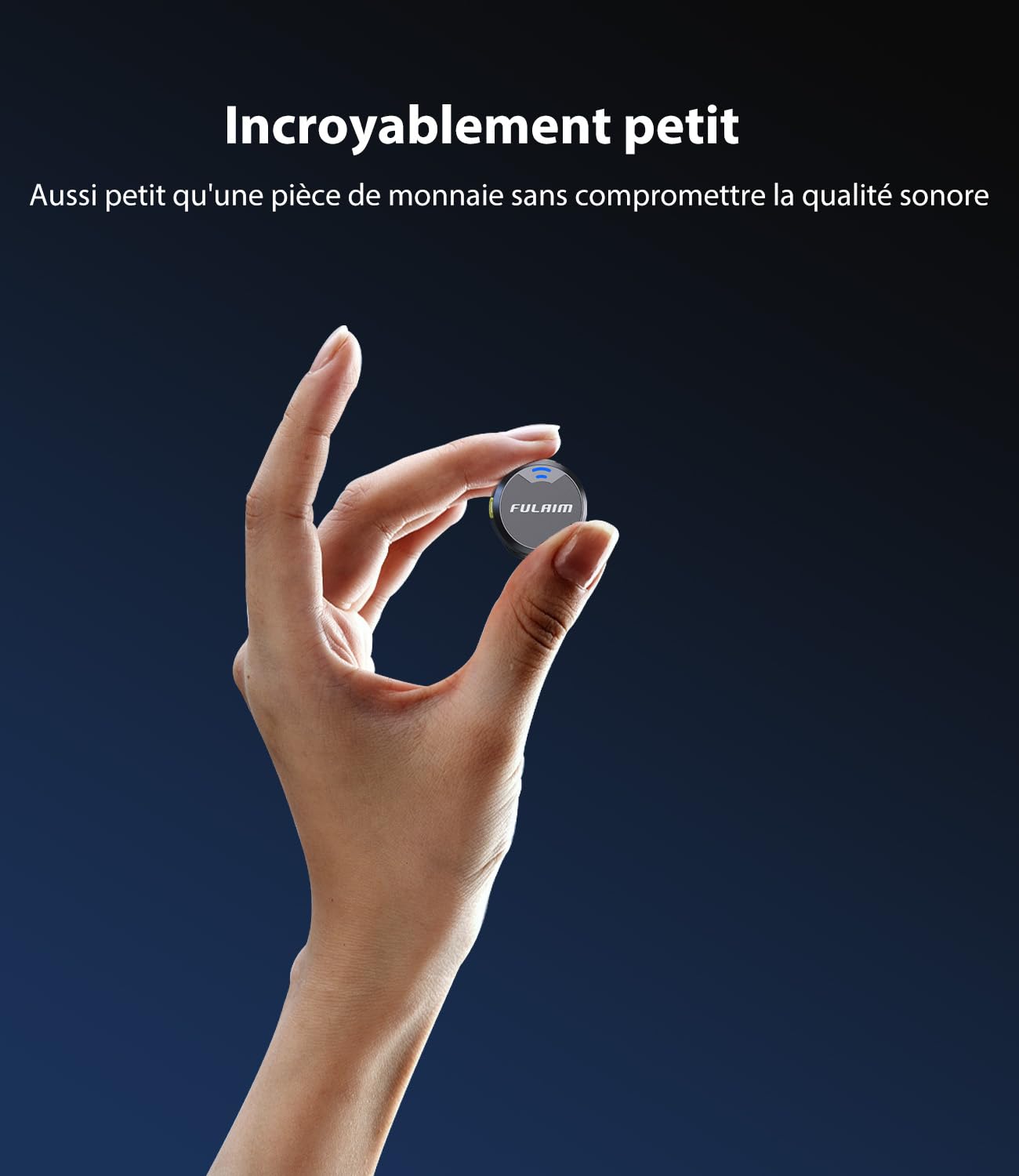 FULAIM Micro Cravate sans Fil pour iPhone/Android/PC, Mini Micro Cravate avec Suppression du Bruit et Autonomie de 8 Heures, pour l'enregistrement Vidéo, Le Podcast, Le Vlogging et Youtube