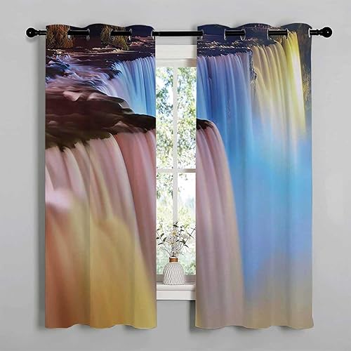 Miniatura 3 de Cortina opaca para Habitacion colección de decoración de cascada con ojales, puertas temporales cortas para pasillos, cortinas para Ventanas de