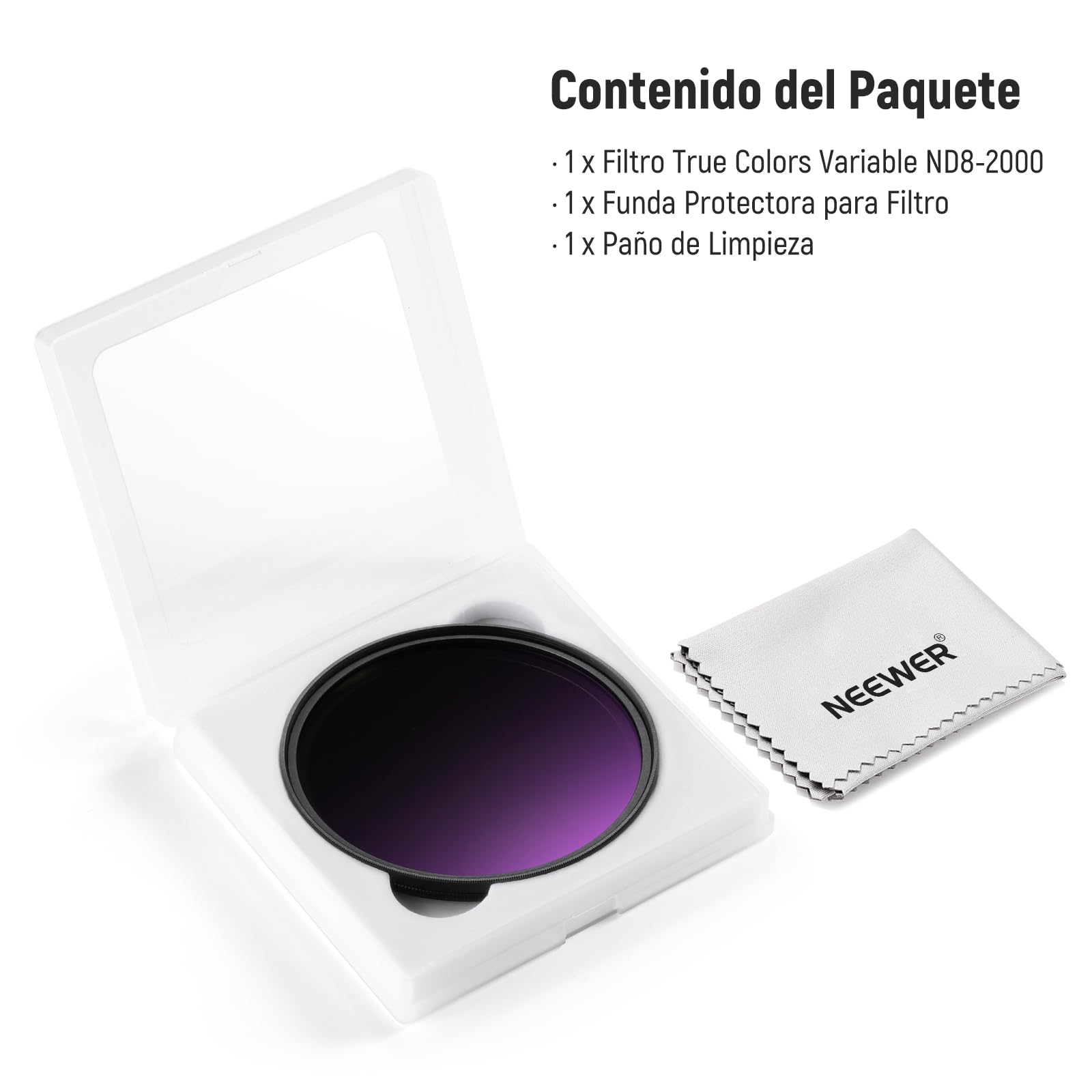 NEEWER 67mm Filtro ND Variable (ND8-2000), True Color & Pasos Duros, Filtro Lente Densidad Neutra Limitada de 3 a 11 Pasos para Cámaras DSLR sin Espejo, Cristal Óptico Multicapa, Marco Alumnio