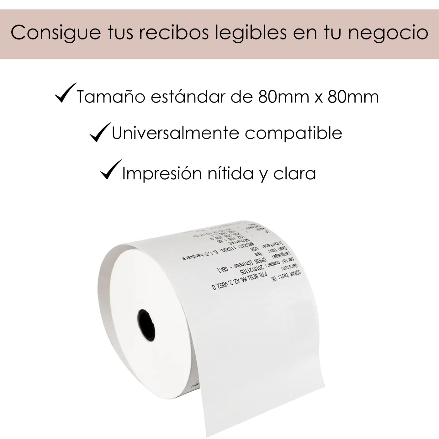 MERCURY TEXTIL - Rollo de Papel Térmico de 80x80x12mm Sin Bisphenol A, para Impresora Térmica, Rollos de Papel de Ticket, Caja Registradora, Recibos,Básculas (6 Rollos)