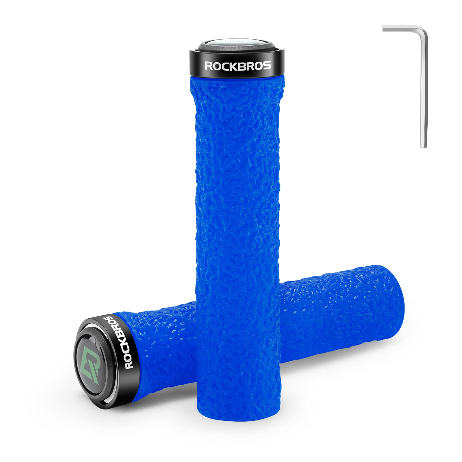 ROCKBROS Bike Handle Grips Non-Slip Bike Grips Single Lock-on Bicycle Handlebar Grips for BMX, MTB, Scooters, Folding Bikes 22.2mm