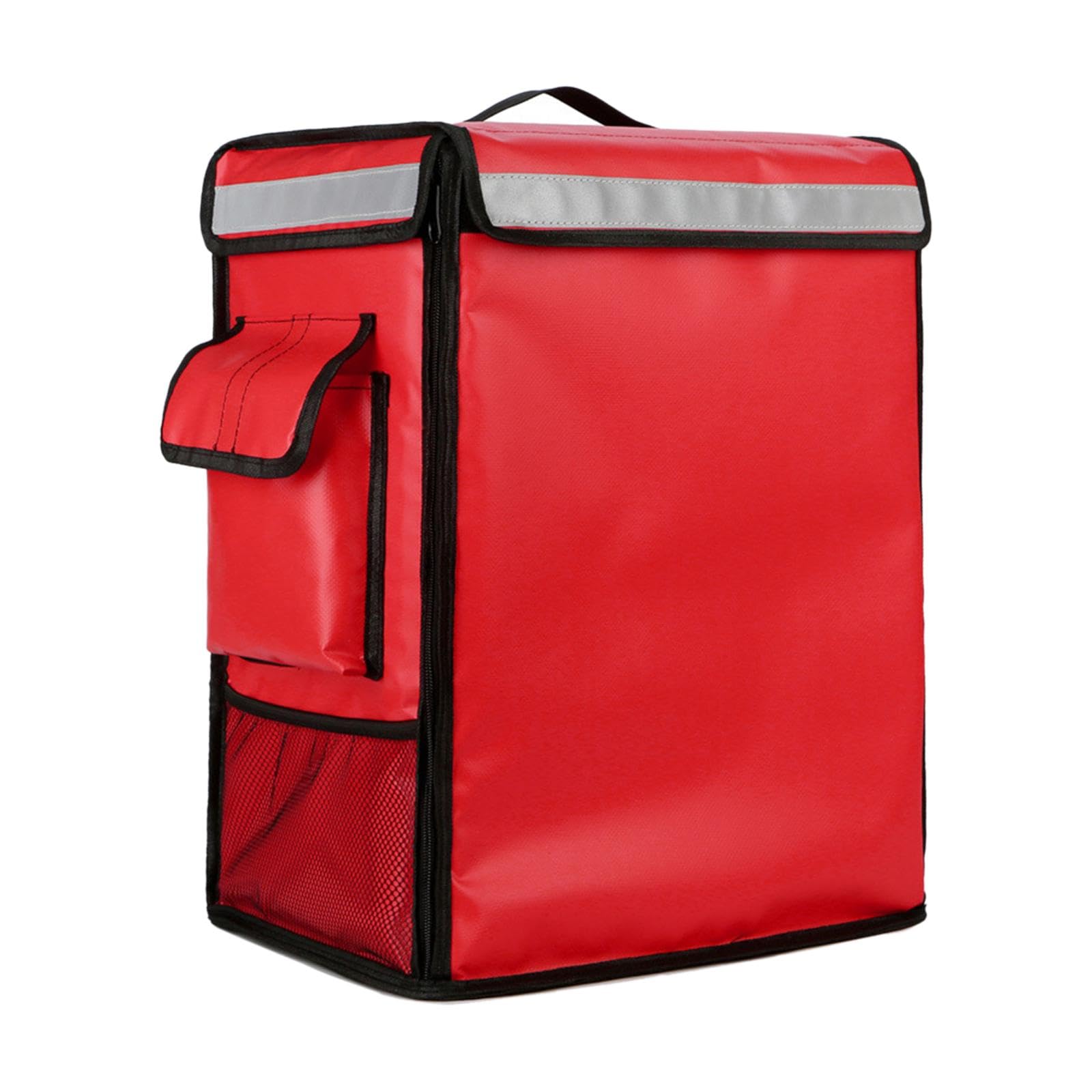 Mochila Isotérmica Expandible para El Reparto de Comidas Frías Y Calientes, con Portavasos Y Tela Oxford, Ideal para Servicios de Catering, Rojo, Individual