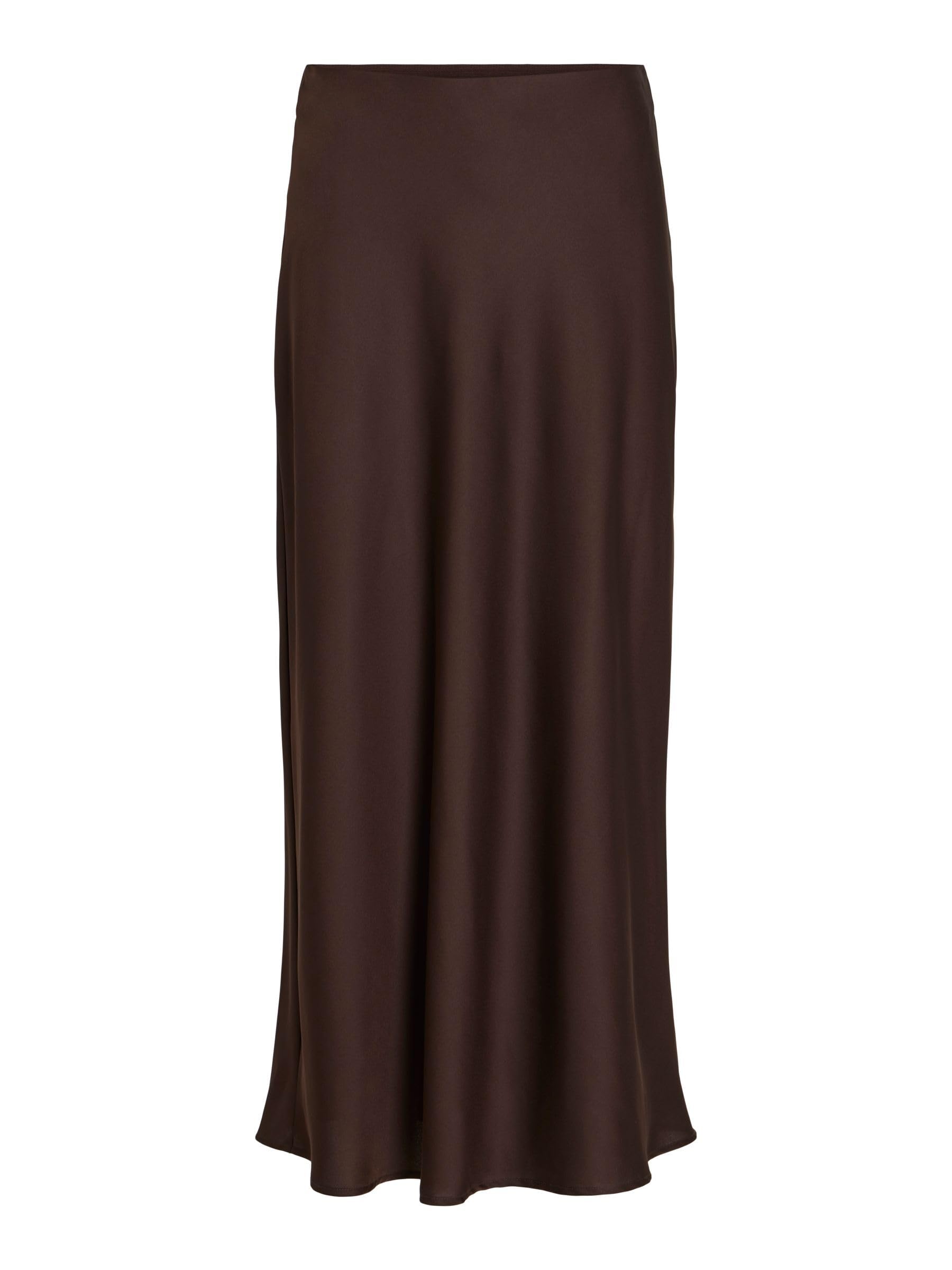 Vila Women's Coffee Bean Viellette Hw Long Skirt - Noos, 10