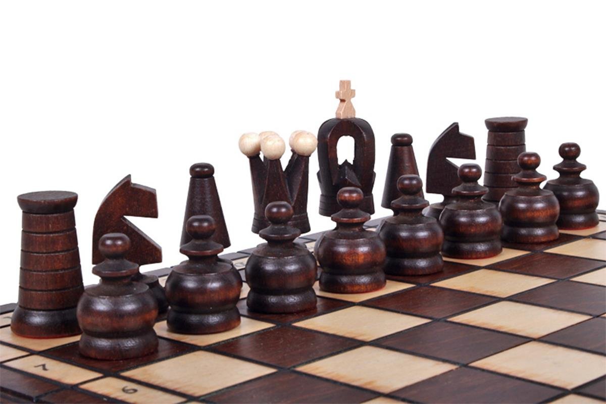 Sunrise Chess & Games - Jeu d'échecs de Voyage 'Royal Maxi' 31x31cm, avec pièces Artisanales