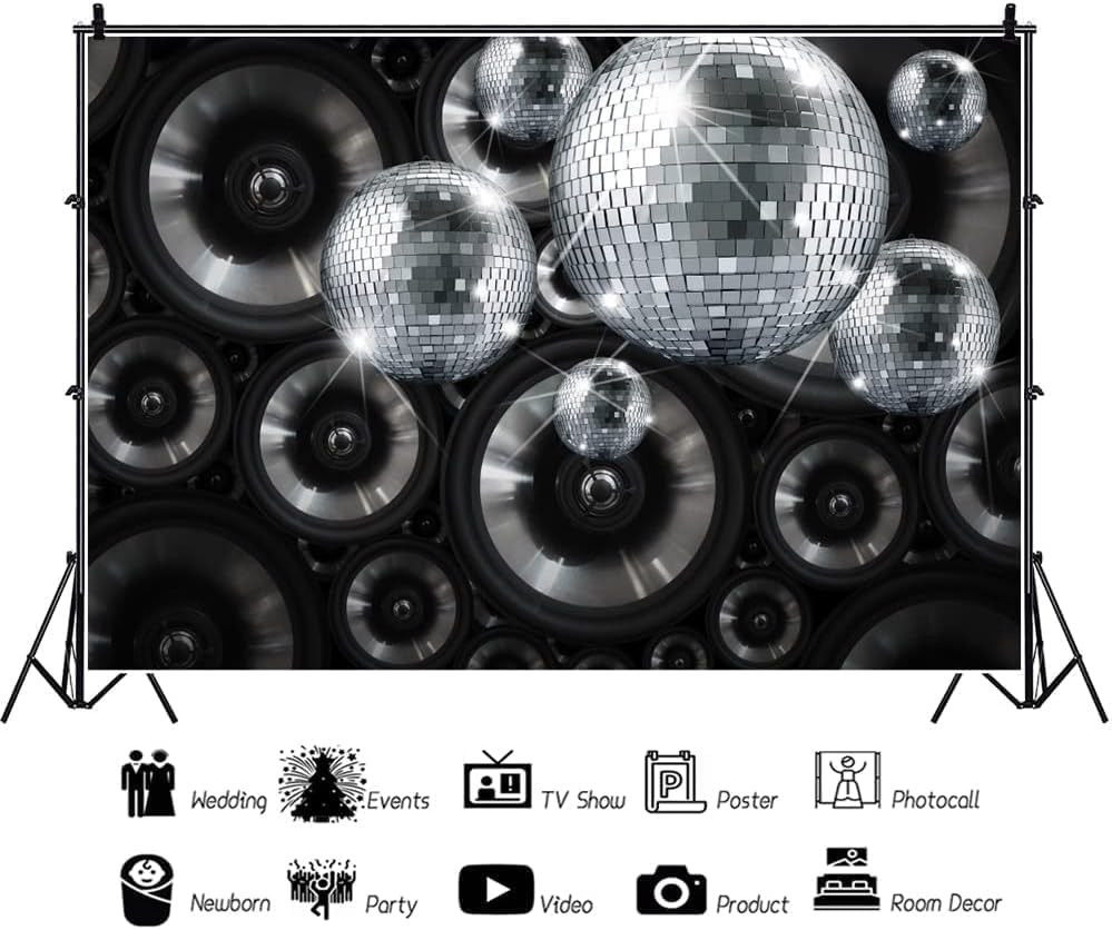 Fondo fotográfico Renaiss 8x6ft Negro y Plata miniatura 2