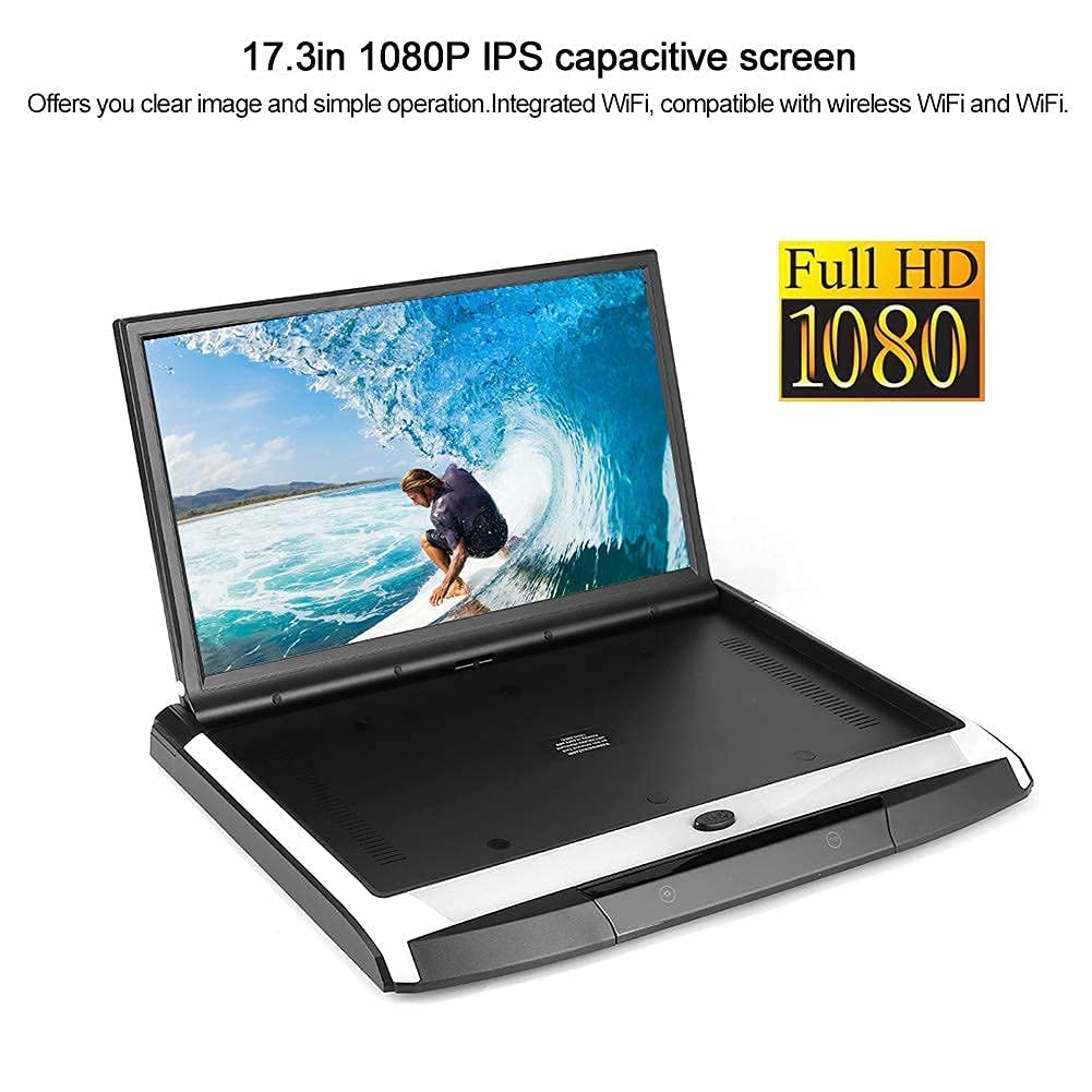 Monitor ribaltabile, monitor tetto per lettore tetto per auto 17,3 pollici 1080P, TV Bluetooth WIFI HDMI USB SD FM MP5 altoparlante, per Android 8.1