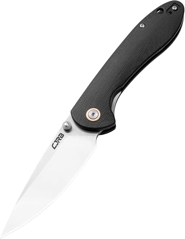CJRB Feldspar(Large) Folding Knife, 3.53" AR-RPM9 Steel Blade, G10 Handle | Liner Lock, Reversible Deep Carry Clip, Lightweight EDC Knife for Daily Cutting Camping Hiking Outdoor, Black (J1912)