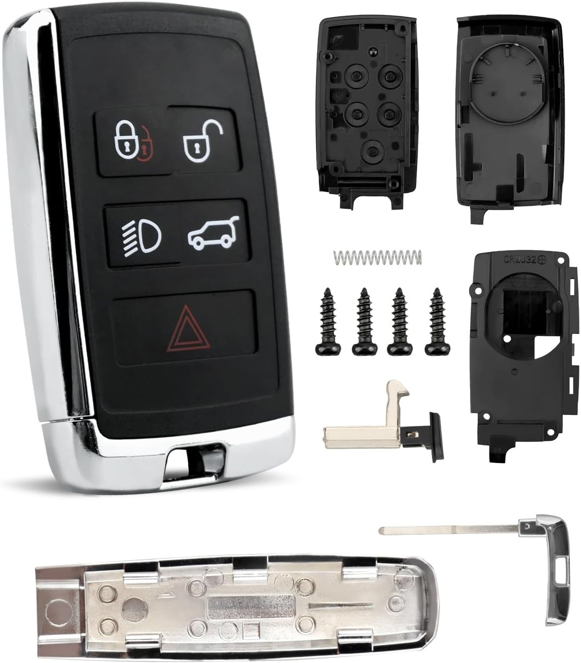 Key Fob Shell Case Fit for Land Rover Range Rover Jaguar 2018-2023 Select Models, for Range Rover Sport Evoque Discovery XE XF XJ F-Pace F-Type E-Pace I-Pace