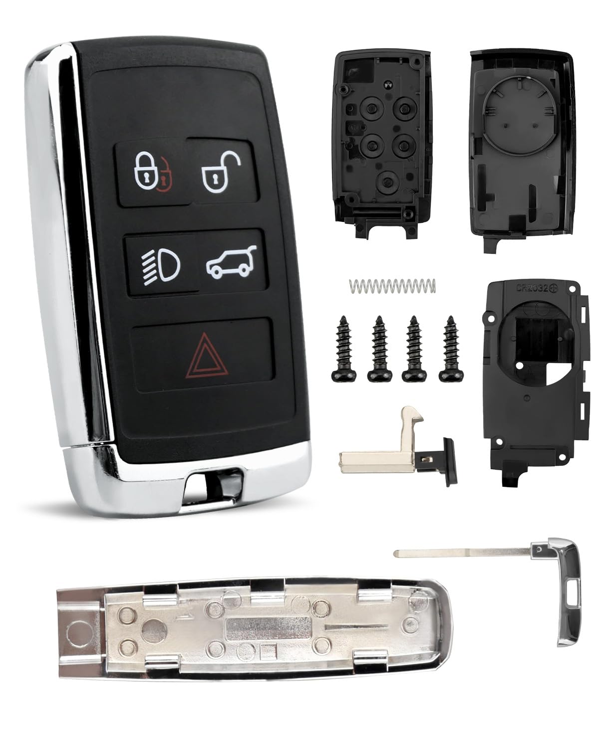 Key Fob Shell Case Fit for Land Rover Range Rover Jaguar 2018-2023 Select Models, for Range Rover Sport Evoque Discovery XE XF XJ F-Pace F-Type E-Pace I-Pace