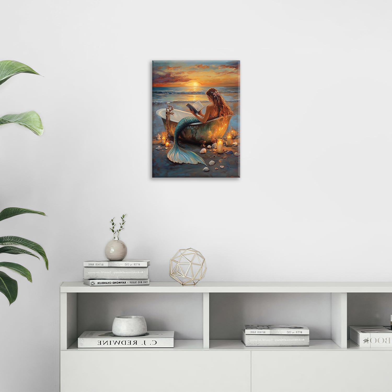 Amazon.co.jp: 人魚バスルームウォールアート、浴槽で読む人魚