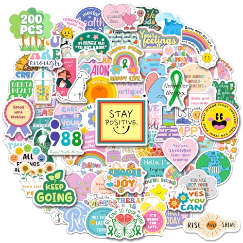 Rzaemuush 200PCS Mental Health Stickers for Kids Adults