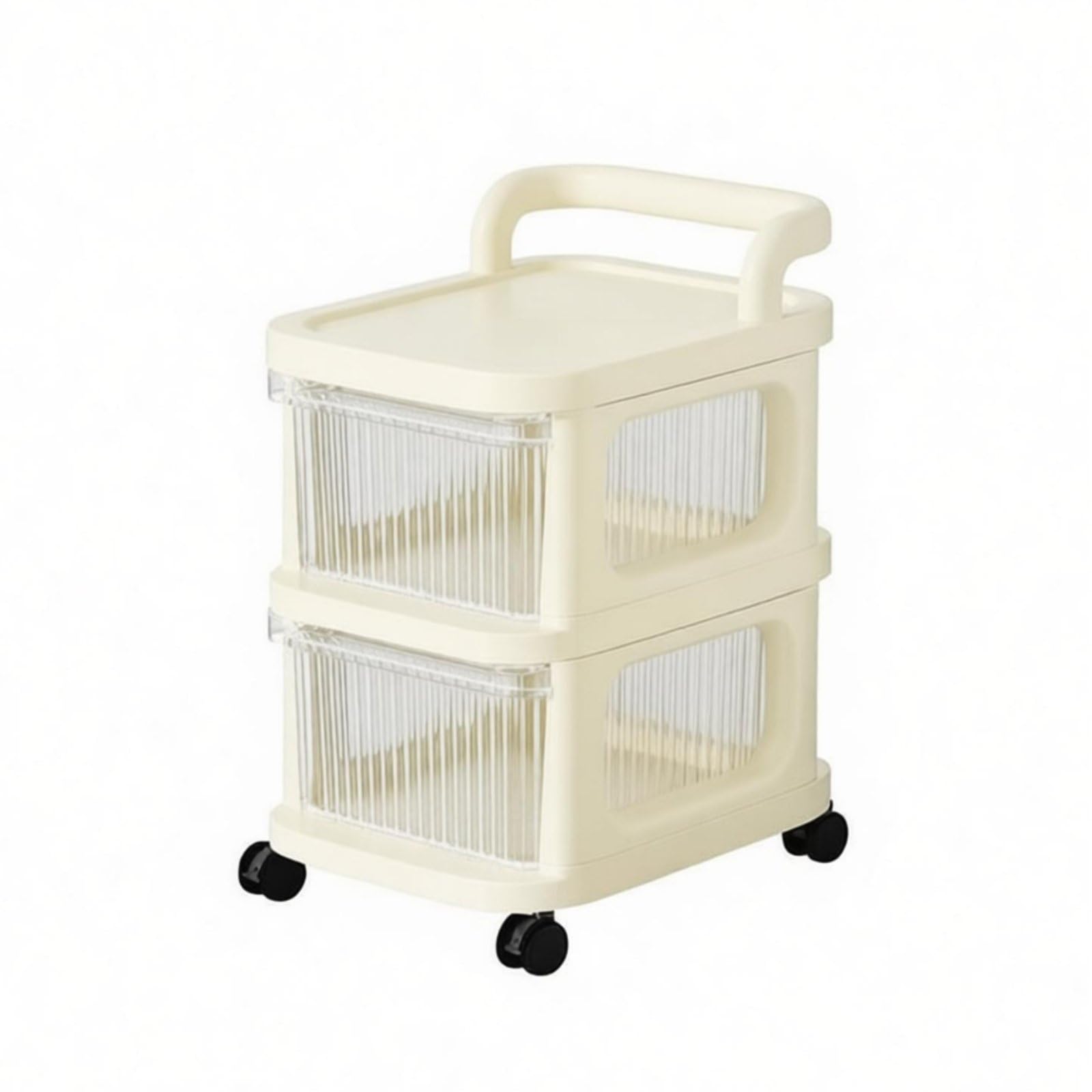 Carrello Portaoggetti Trasparente Carrello con Cassetti Ripiani Carrello Ruote Plastica Durevole con Cassetti a per, Moderno, Minimalista