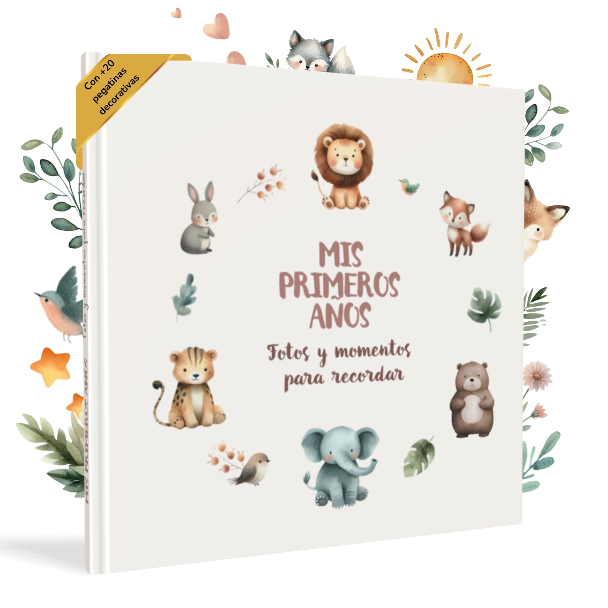HUBORNS – Libro de nacimiento y recuerdos del bebé hasta los 5 años, álbum de fotos y diario infantil, regalo original para recién nacidos, baby shower y padres primerizos (Amigos, Español) — view 15
