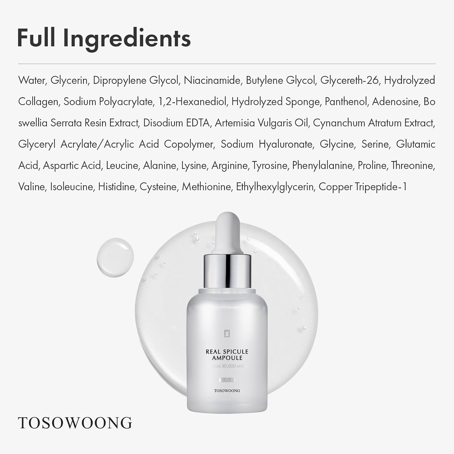 TOSOWOONG Real Spicule Ampoule with 30,000 Shots, Niacinamide, Panthenol, Liquid Skin Booster Serum, Pore Minimizer, Exfoliating, Dead Skin Cells, Skin Texture, Korean Skincare, 30ml, 1.01 fl. oz. - Image 7