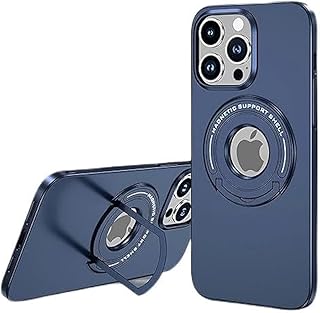 جراب مغناطيسي متوافق مع شاحن ماج سيف لموبايل آيفون 13، جراب حماية خلفي مغناطيسي كلاسيكي هايبرد مضاد للصدمات والخدش بلون أزرق من نكست ستور