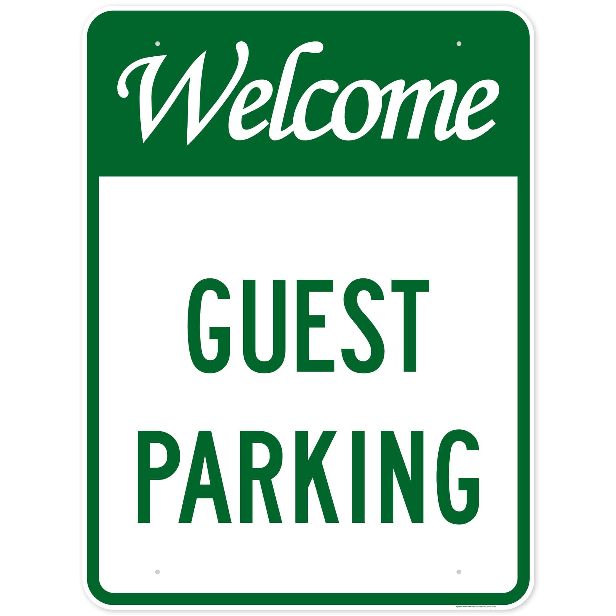 Guest Parking Sign, 36x48 Inches, Rust Free DiBound, Fade Resistant, Made in USA by My Sign Center