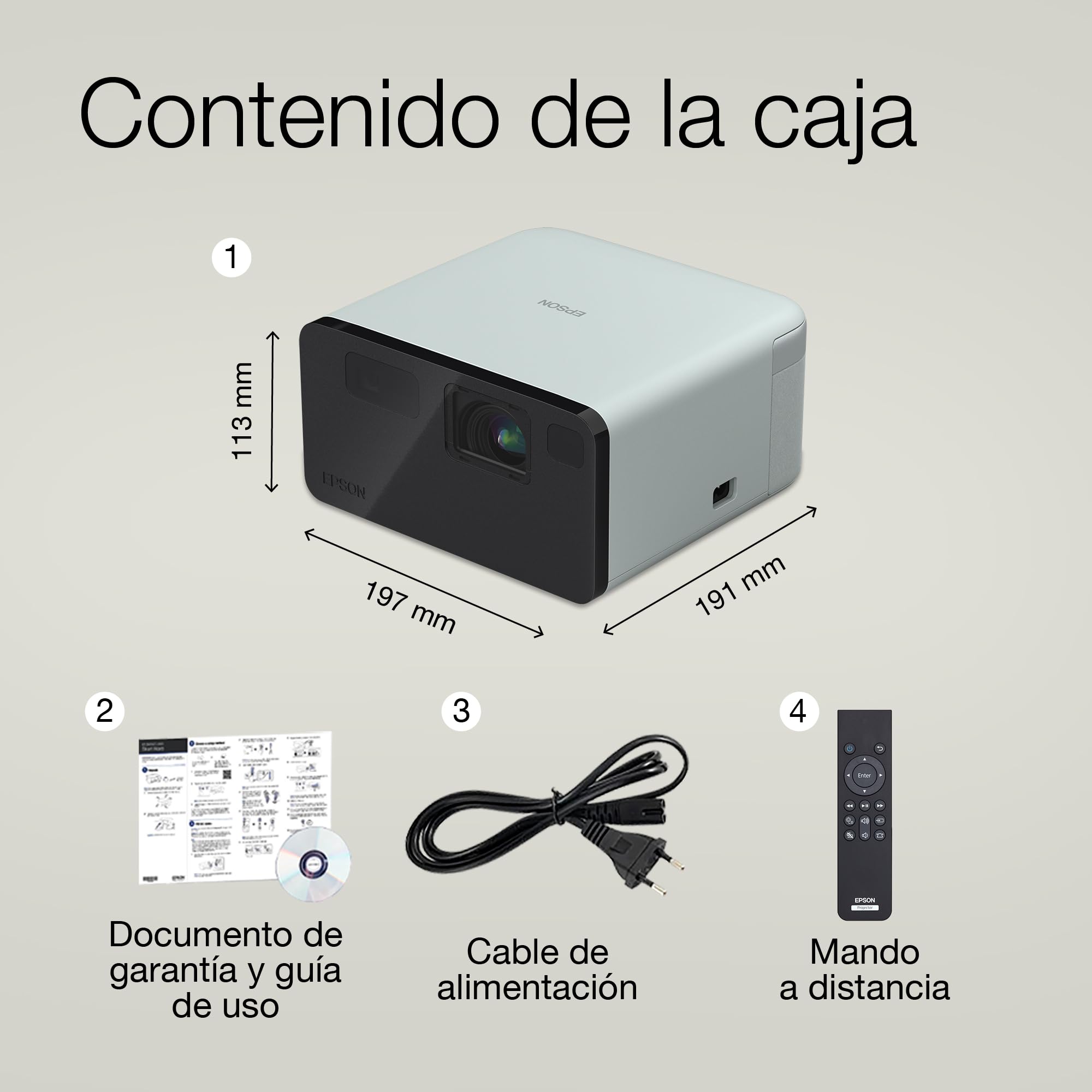Epson EF-21G Mini Smart Laser Projector | Proyector Portátil Full HD, 1920 x 1080p, Altavoz Bluetooth de 5W, Proyección a Pared, Suelo o Techo, 1000 Lúmenes, Google TV | 150", Verde