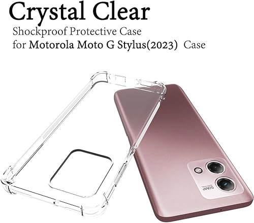 Miniatura 5 de Funda para Moto G Stylus 4G 2023, Motorola G Stylus 4G 2023 funda transparente con protector de pantalla integrado, unisex, a prueba de golpes,