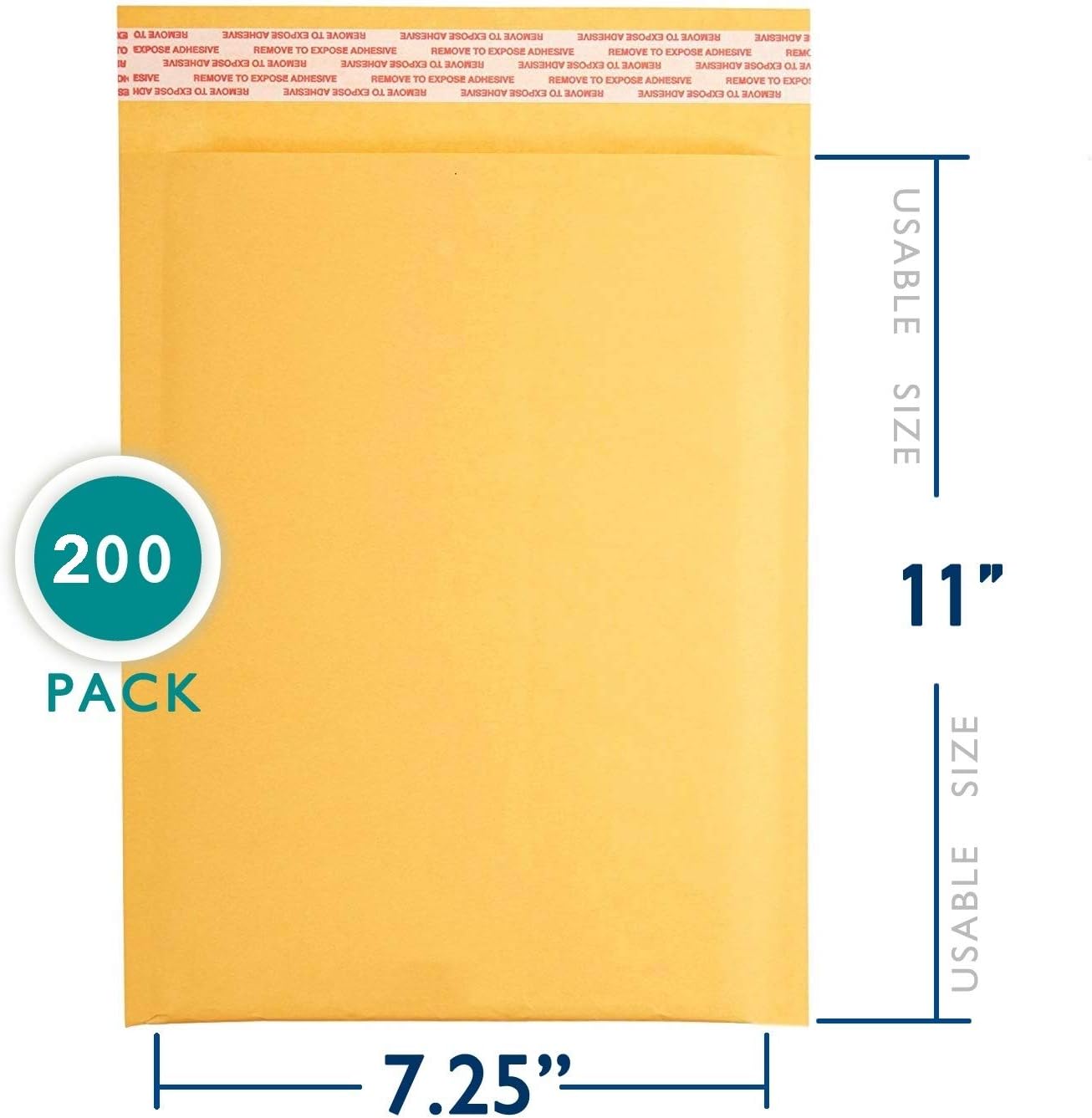 Naturelife #1 7.25x12 Padded Envelopes Kraft Bubble Mailers Small Bubble Envelopes 200 Pieces