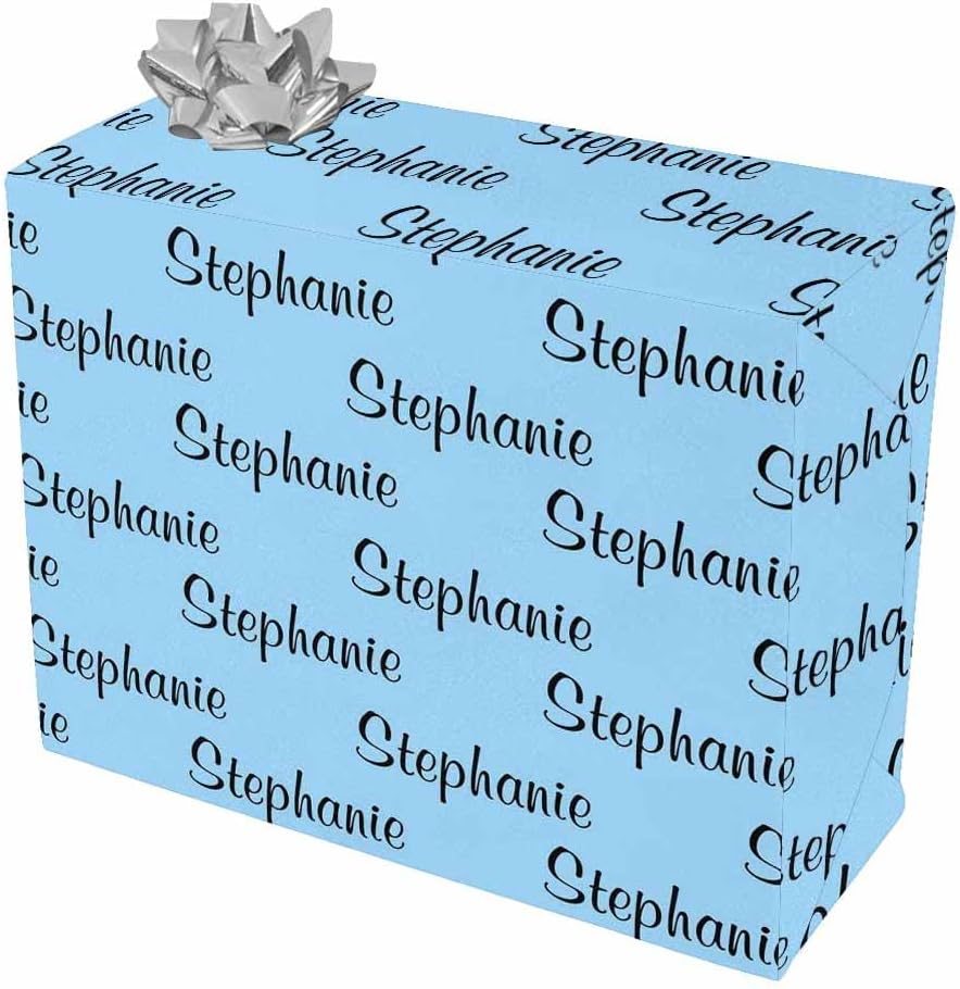 MyPupSocks Personalized Wrapping Paper Initials Name Text Pink for Christmas, Birthdays, Father's Day, Kids Crafts, Care Packages, Handmade 3 Rolls 58"x 23"