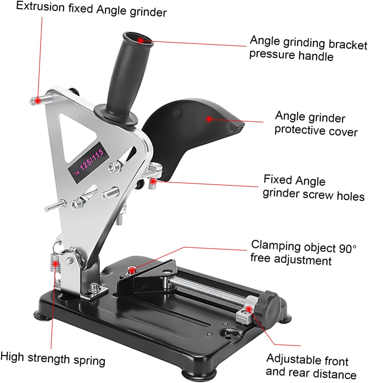 Mikikit 801a Adjustable Angle Stand Holder Multi-angle Support Heavy Duty Cutting Machine Bracket for Enhanced Stability and Safety during Grinding Tasks