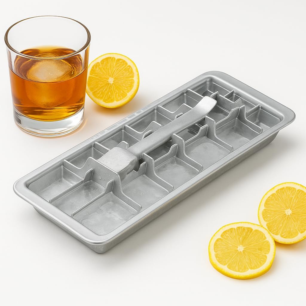 Stainless Steel Ice Cube Trays with Easy Release Handle – 18-Cube Metal Ice Tray, Non-Toxic, Dishwasher Safe | HYICE®