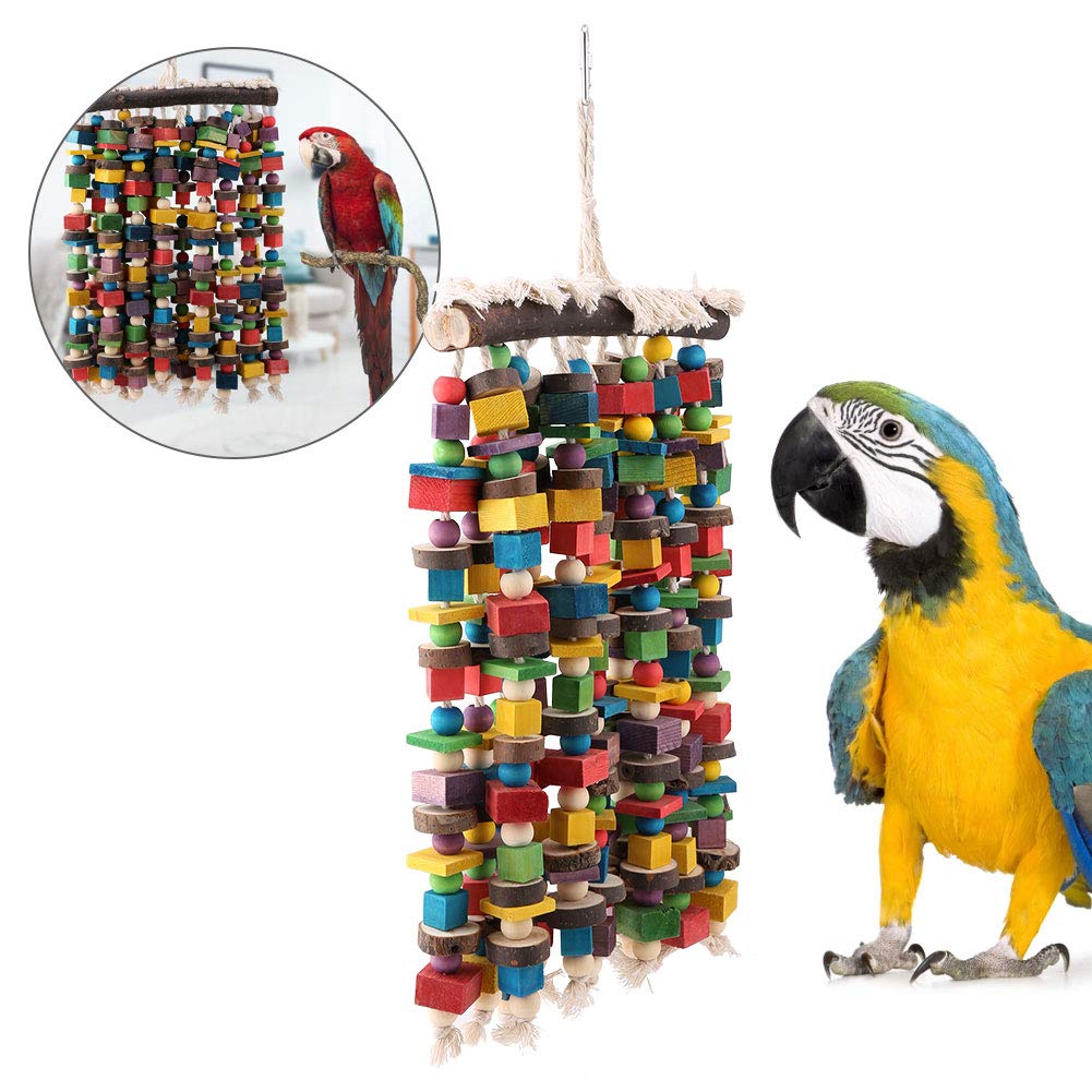 EMUKOEP Juguete Interactivo de Loro Colorido con Colgador para Entretenimiento de Aves y Cuidado