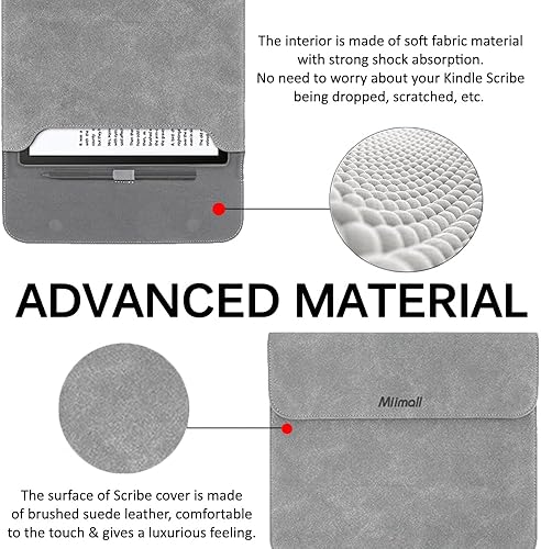 Miniatura 10 de Miimall Funda compatible con Kindle Scribe 2022, de cuero de alta calidad, funda protectora de cuero para Kindle Scribe de 10.2 pulgadas (versión