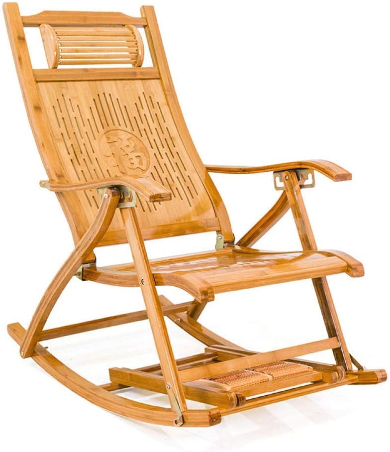 Mecedora Mecedora Mecedora Silla Plegable Siesta Silla Tablero Duro Casual bendición Dormitorio Moderno balcón Silla de jardín (bambú)