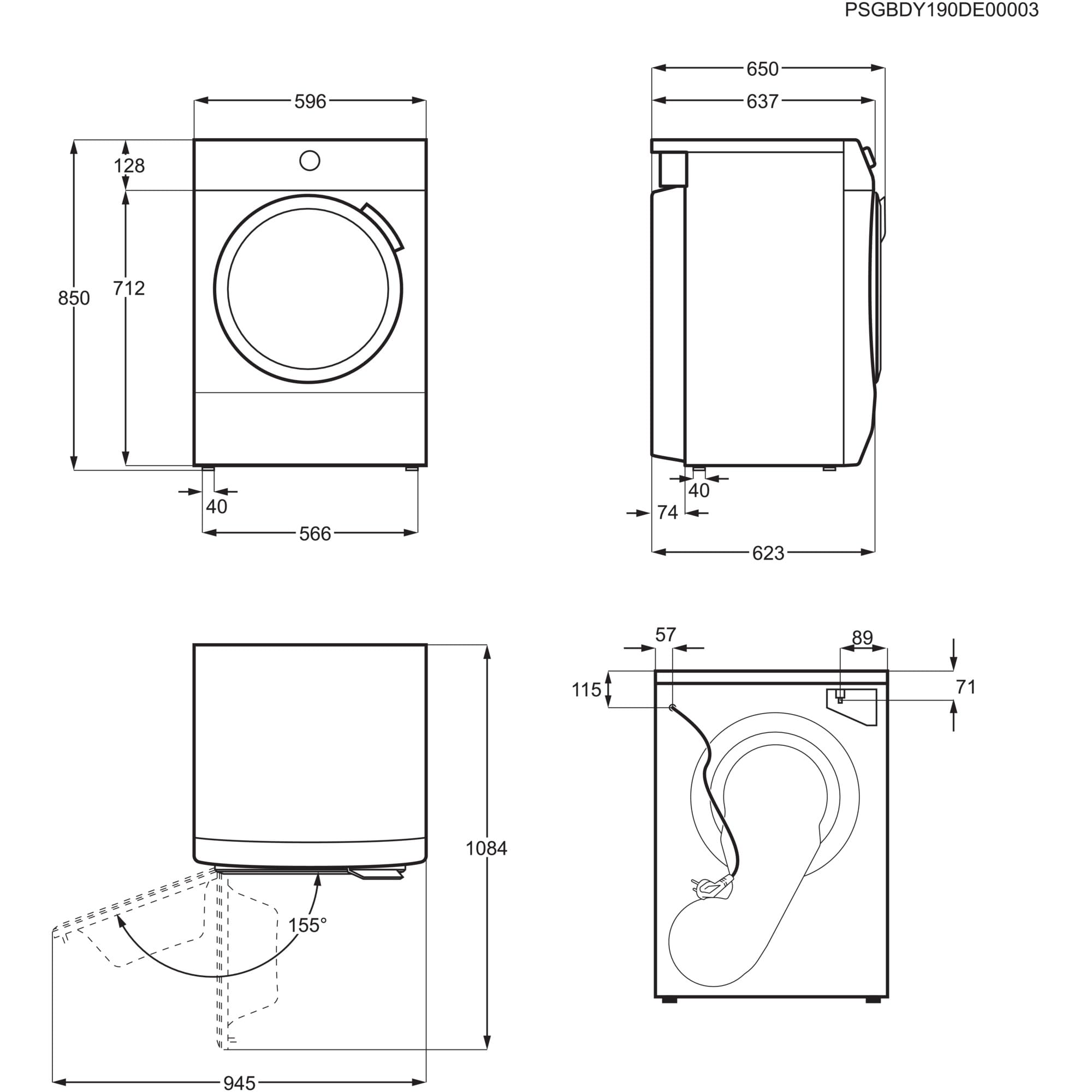 AEG Wärmepumpentrockner 8 kg, Serie 7000: SensiDry schonendes & energiesparendes Trockenverfahren, neue Energiekl. C, Mengenautomatik, Schontrommel, Wechselnde Drehrichtung, Knitterschutz, TR7T60680