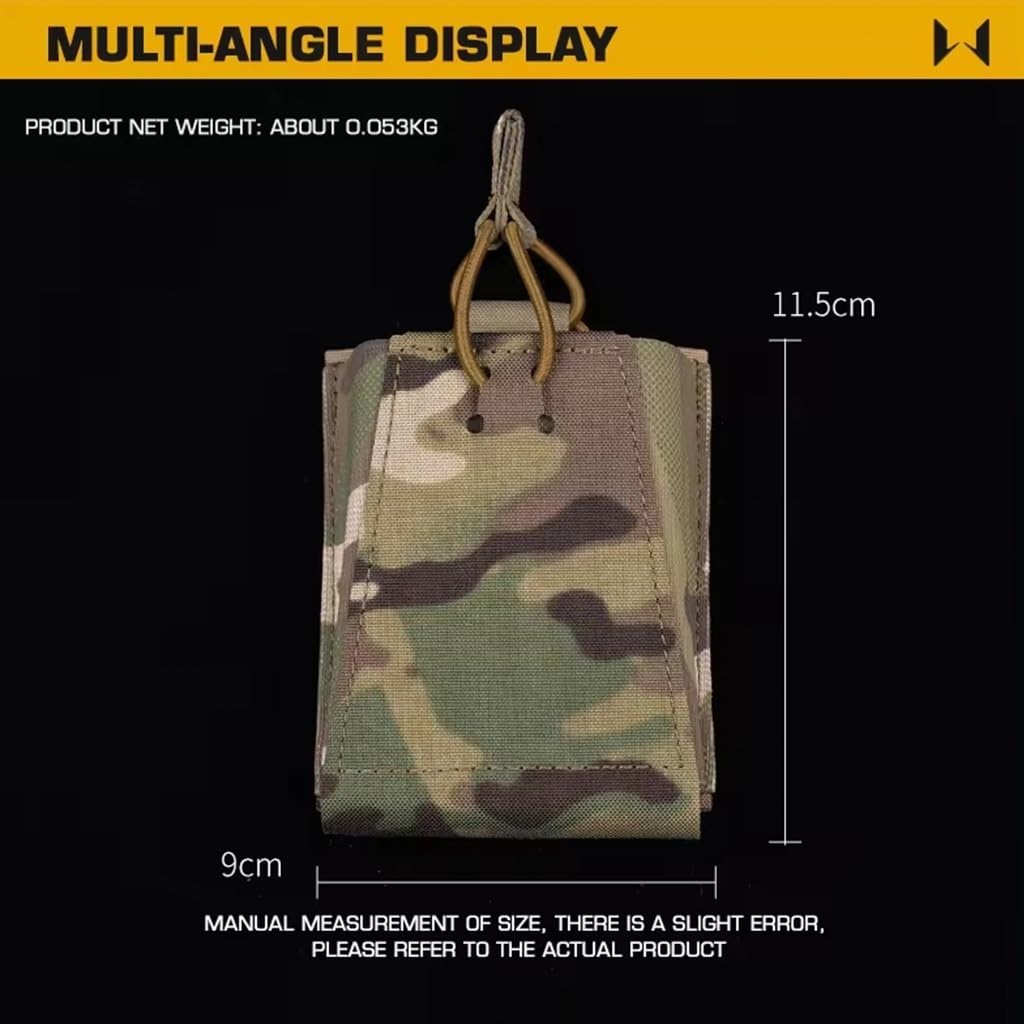 TS TAC-SKY Cordura 7.62 Pochette À Chargeur Unique, Clip De Support Élastique Molle À Traction Rapide for Porte-Plaque