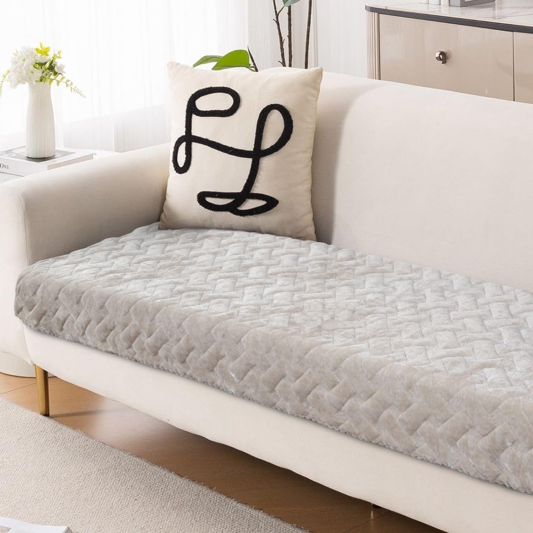 Jaipur Weaves Quilted Sofa Cover for 3 Seater 180 cm, Sofa Seat Protector with Foam Padding, Anti-Skid Non Slip Couch Cover, Make Your Own Set-image-11