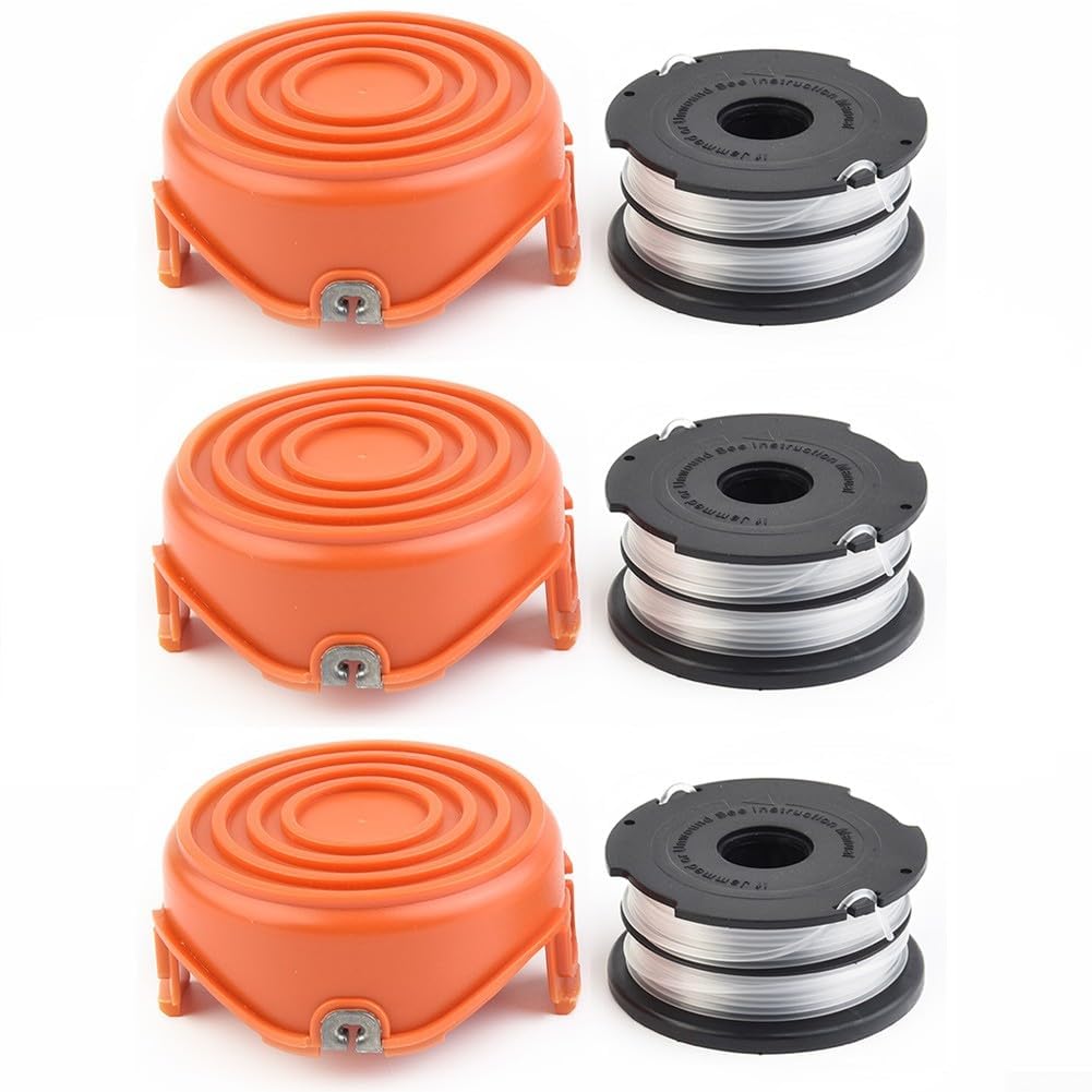 Replacement Spool and Cover For Black & Decker GL687 GL690 Strimmer Spool & Lines Spool Cover Cap(3 Set)
