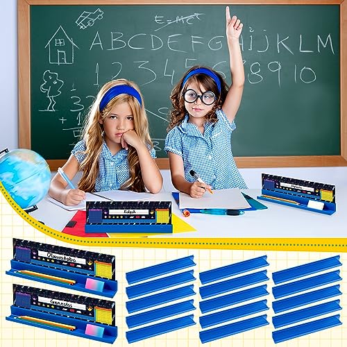 Image of PerKoop 15 Pcs Classroom Desk Name Plates Holder Set
