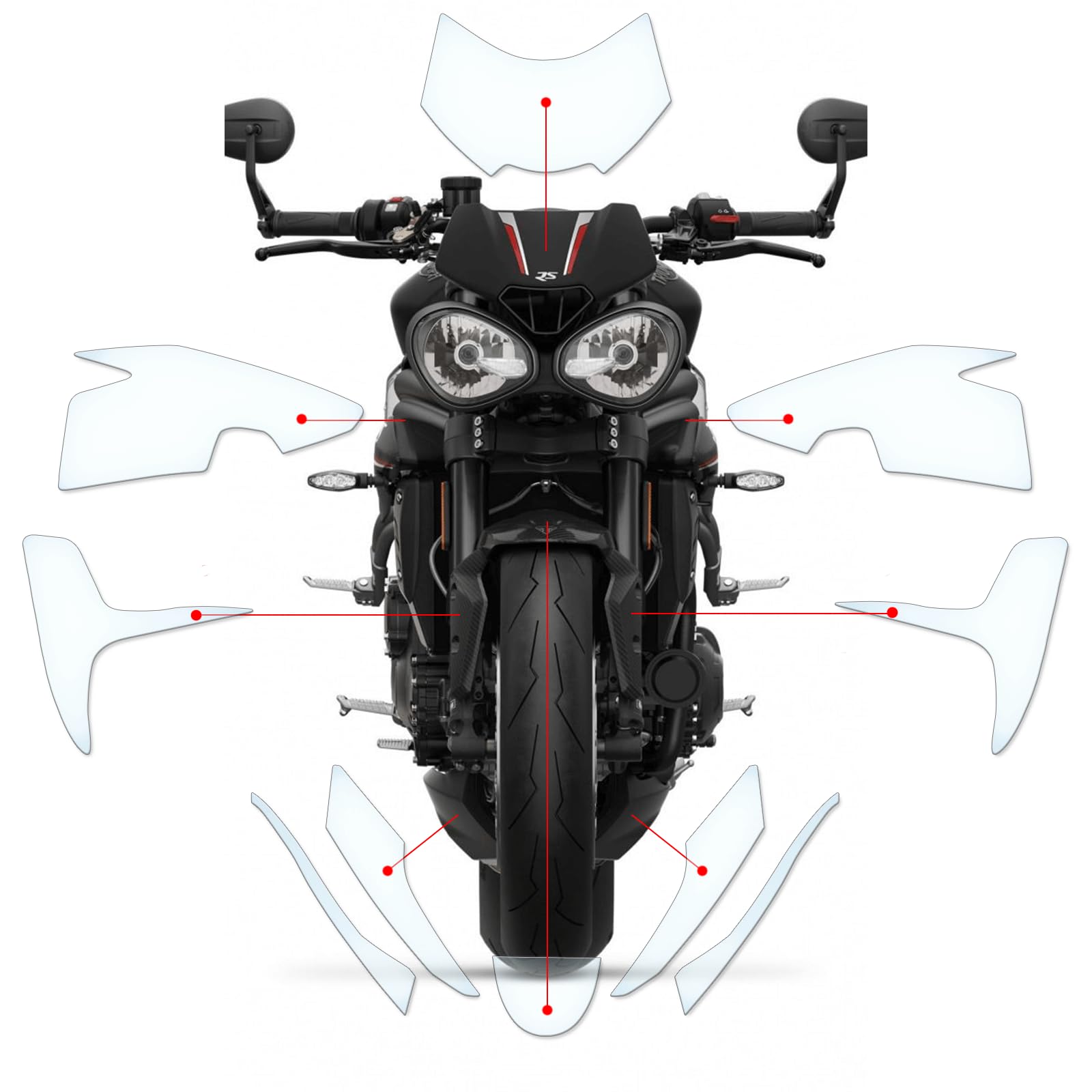 Película protectora de pintura contra arañazos transparente adecuada para Triumph 1050 Speed Triple R/S 2016-2017