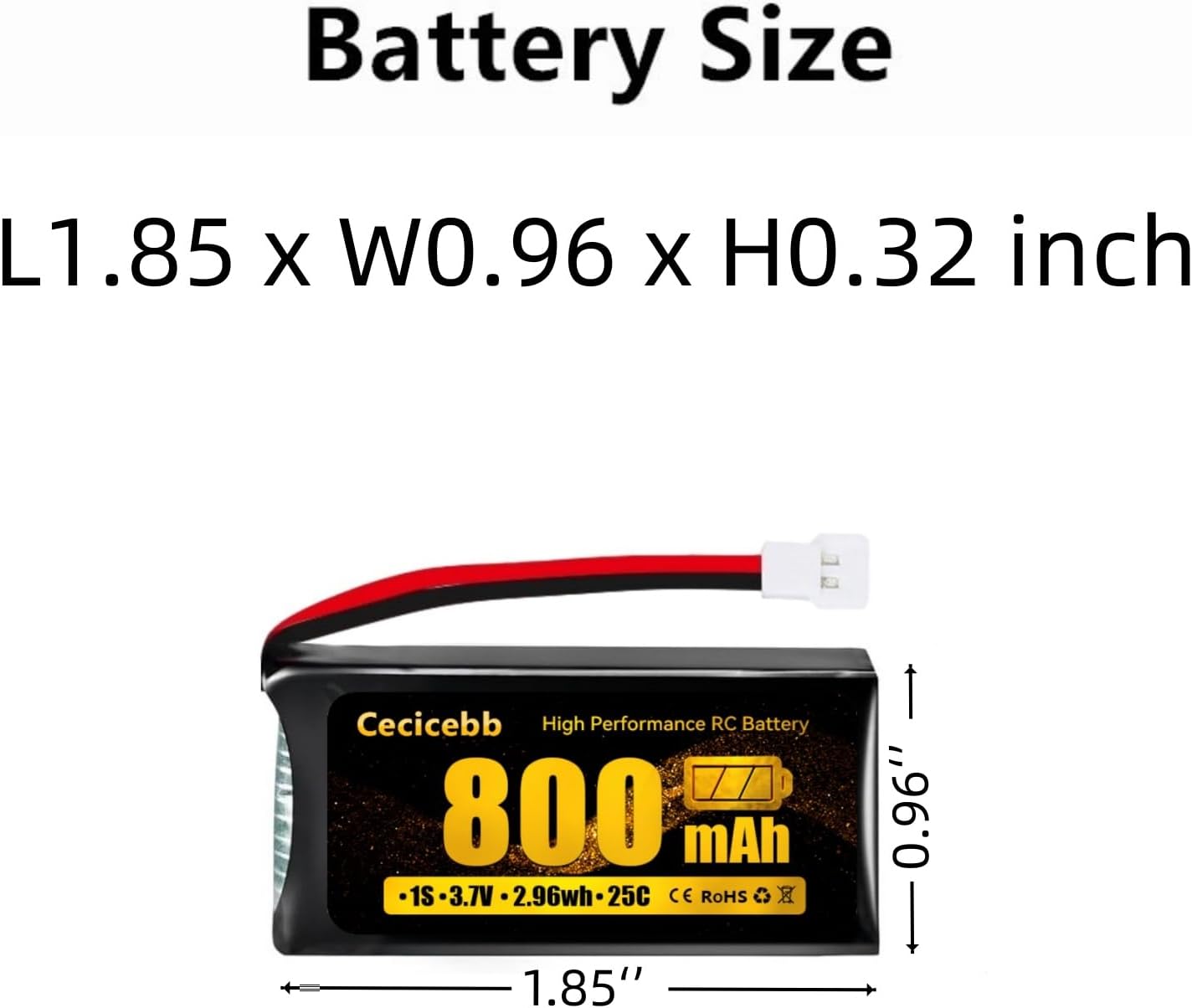 3.7V 800mAh LiPo Battery with Molex Plug for Syma X5 X5C X5SW X5SC-1 FQ36 CX-3W CX-31 M68 M68R UDI U45 Beginners X708W Wi-Fi FPV Training RC Quadcopter with Charger