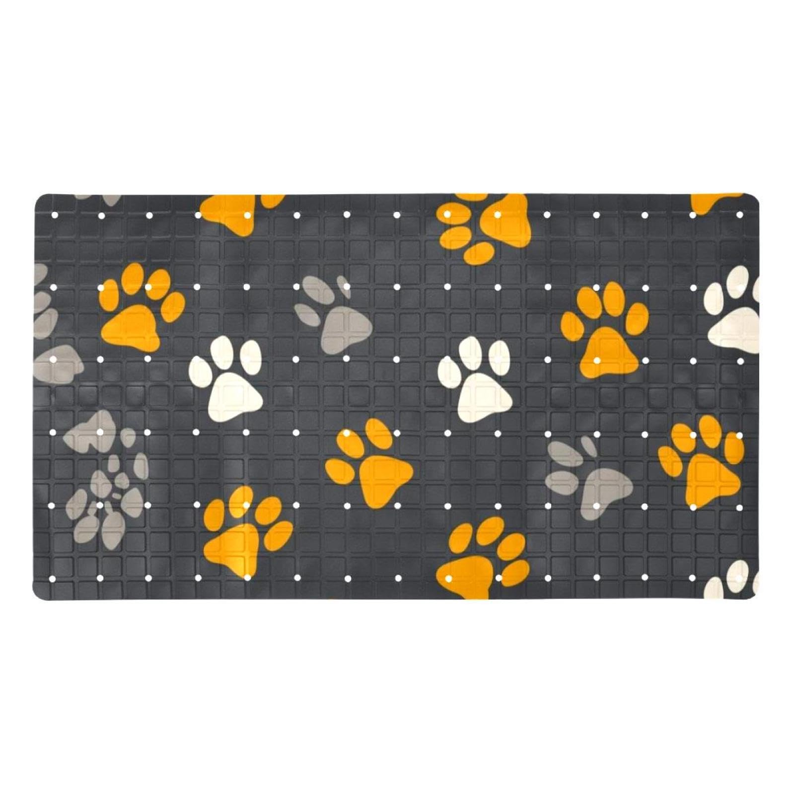 Tapis de bain antidérapant extra long avec ventouses et trous drainage