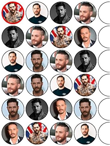 24x Tom Hardy 1.5" (3.8cm) PRE- CUT PREMIUM RICE PAPER Edible Cake Toppers
