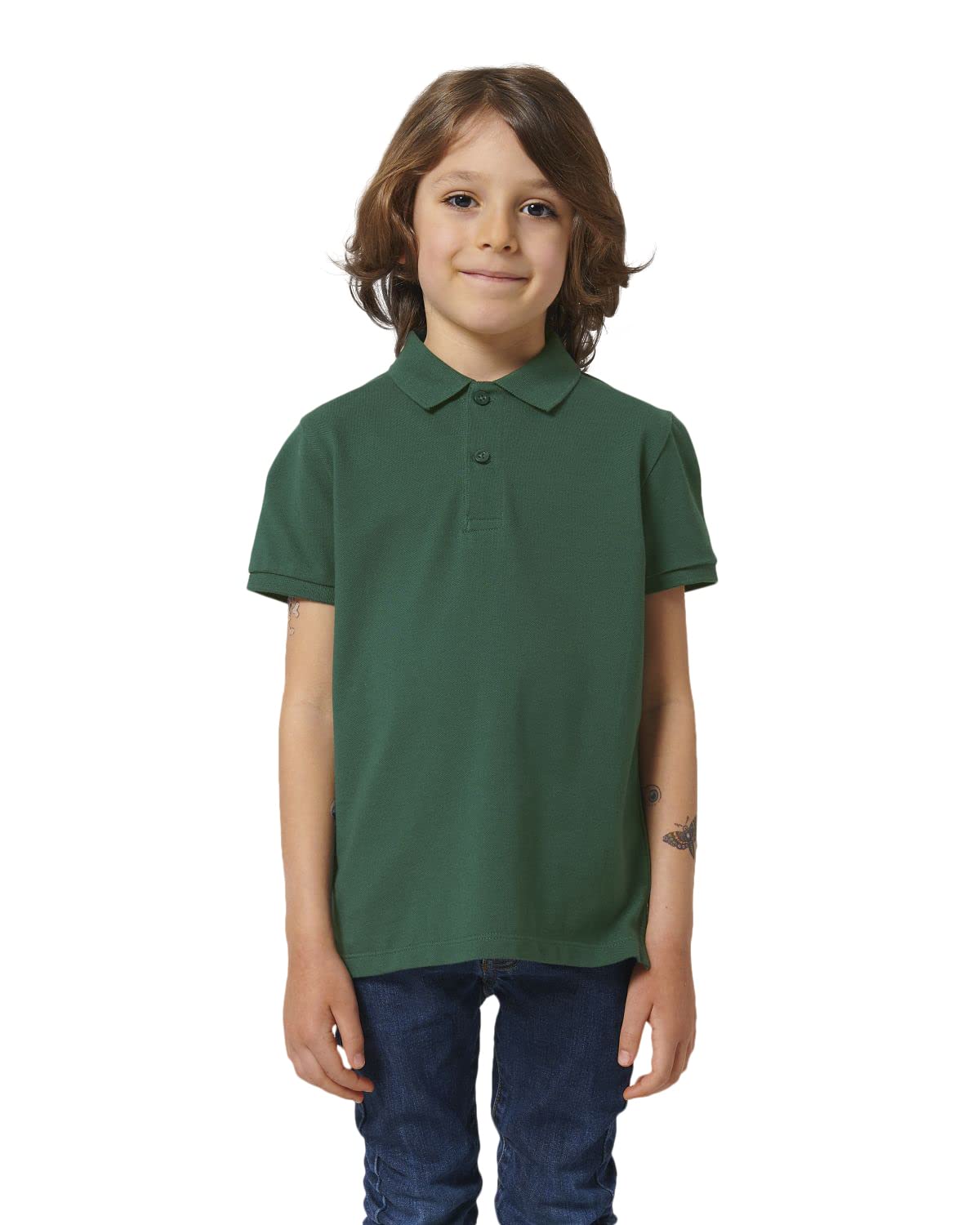 Hilltop Polo para niños Hecho de algodón 100% orgánico Imprimir. (p. ej.: con láminas de Transferencia/láminas Textiles)