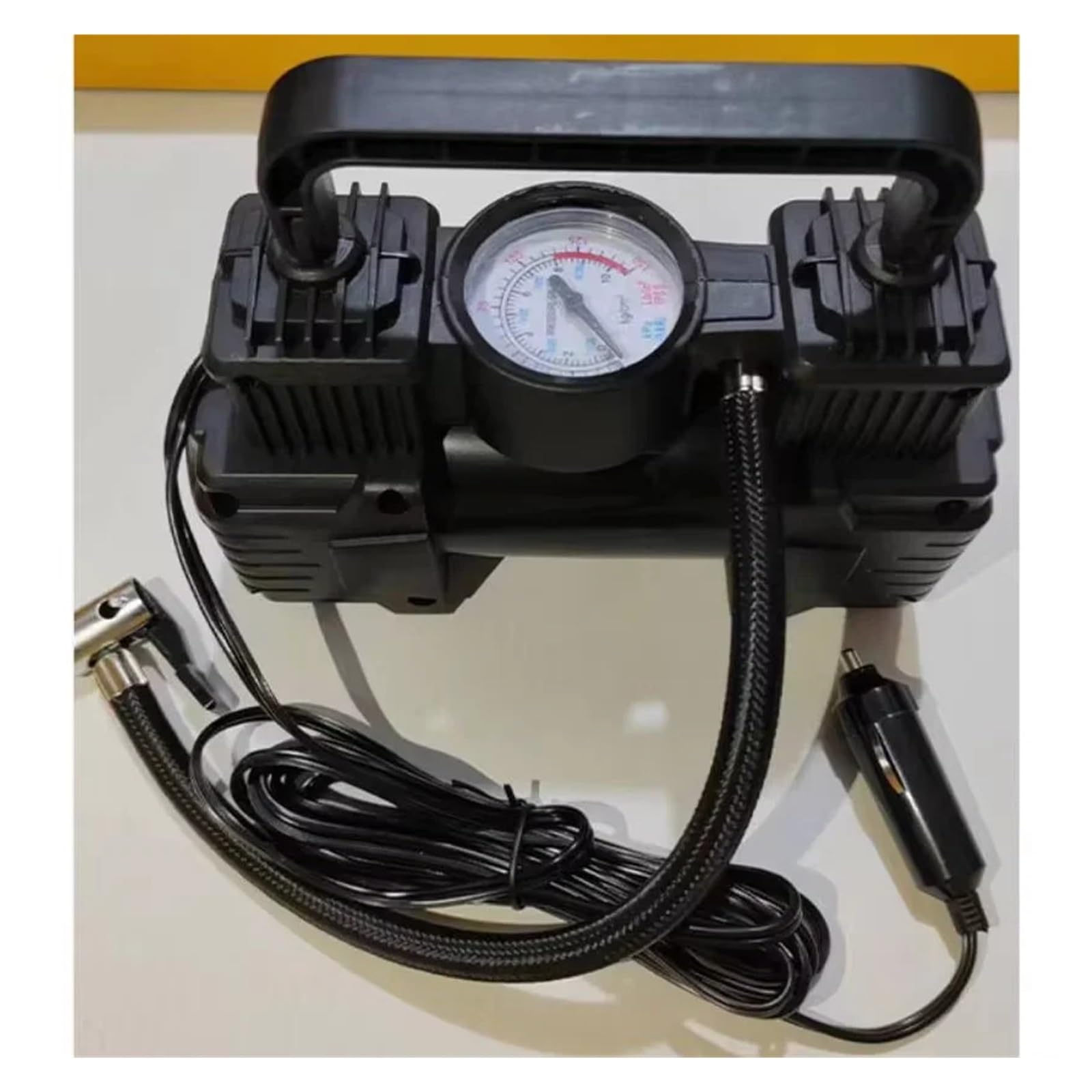12V 150PSI samochód rower motocykl elektryczna pompka do opon pompa powietrza sprężarka powietrza podwójny cylinder nadmuchiwane narzędzia ze światłem LED