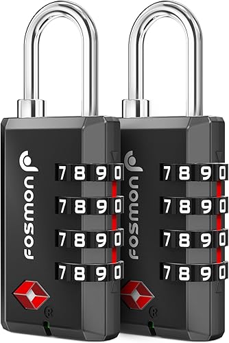 Miniatura 8 de Fosmon Cerraduras de equipaje aceptadas por la TSA, indicador de alerta abierta Fosmon de 3 dígitos con combinación de códigos de candado, cuerpo