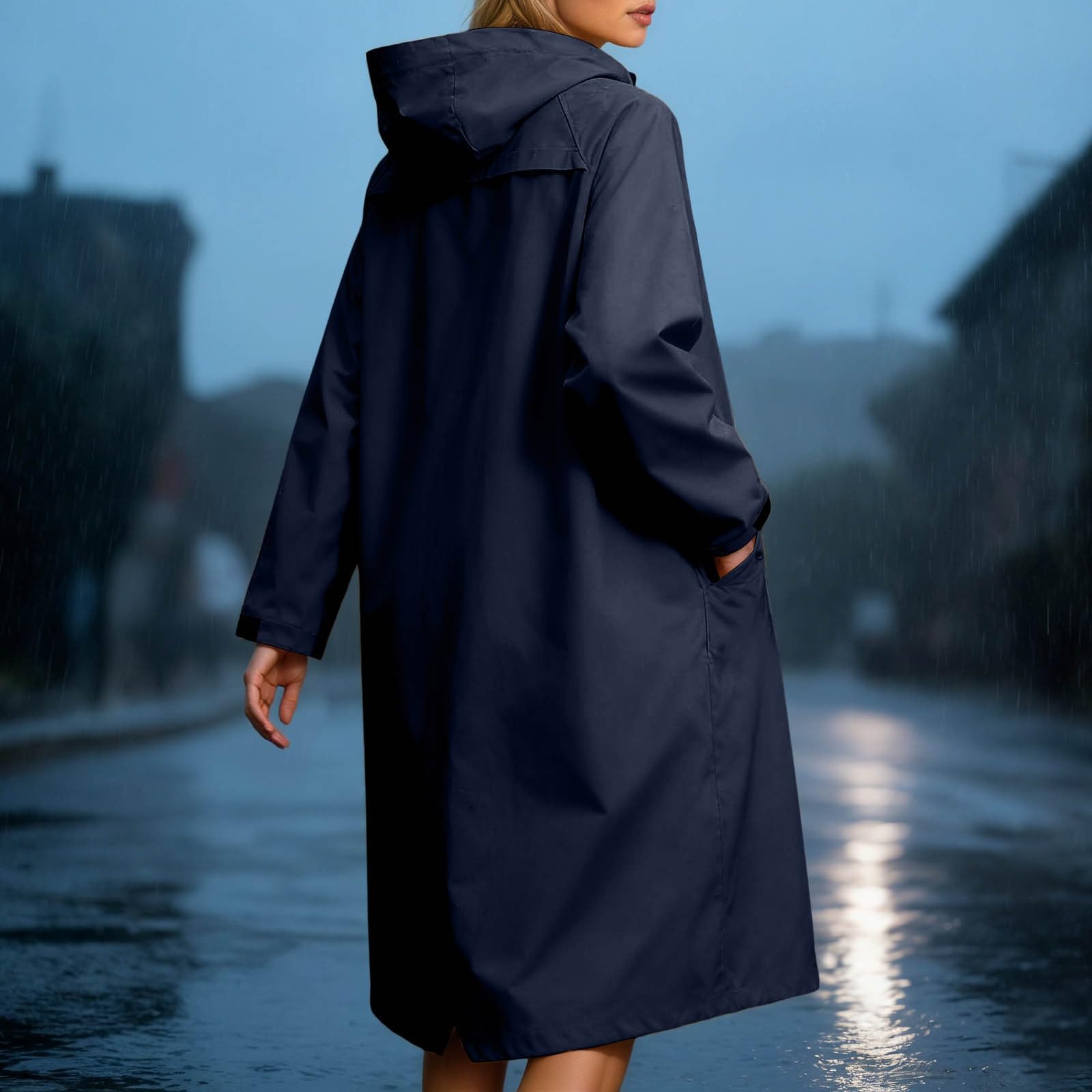 Regenmantel Damen Winddichter Damenponcho Für Outdoor Fahrrad Regenbekleidung Wasserdichter Mantel Mit Kapuze Schnell Trocknend Für Wandern, Radfahren, Camping Und Reisen