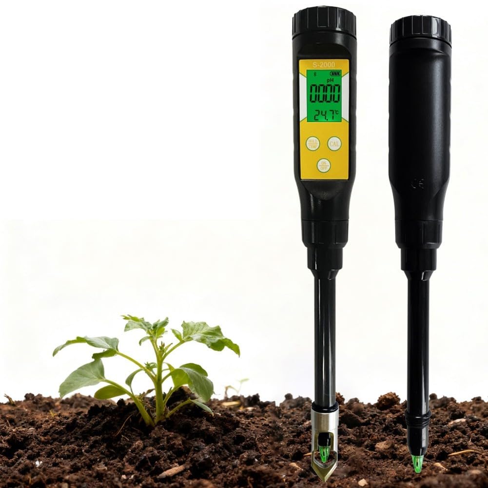Inteligentny miernik wilgotności gleby z przyłączem aplikacji dla systemu iOS dla Androida - cyfrowy tester temperatury pH IP67 wodoodporne narzędzie ogrodowe 285 mm