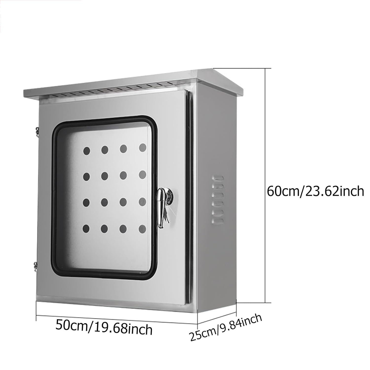 Distribution Boxoutdoor Stainless Steel Electrical Box Enclosure, Wall-Mounted Project Boxes Cable Connector, Waterproof Lockable Metal Junction Box, Universal Electric E(30×20×40Cm)