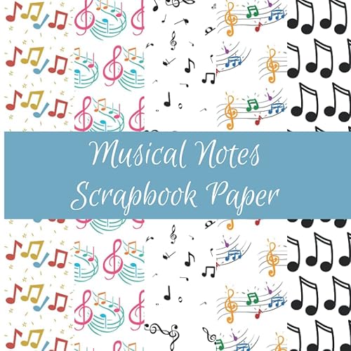 Musical Notes Scrapbook Paper Music Themed Craft Paper Pad Supplies, For Decorating and Scrapbooking