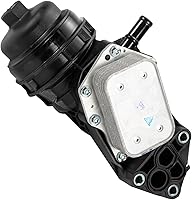 Vista 7 de Carcasa de filtro de enfriador de aceite del motor plateada Compatible con Mercedes-Benz A35 AMG 2020-2021, A220 2019-2021, GLB250 2020-2021, GLA45