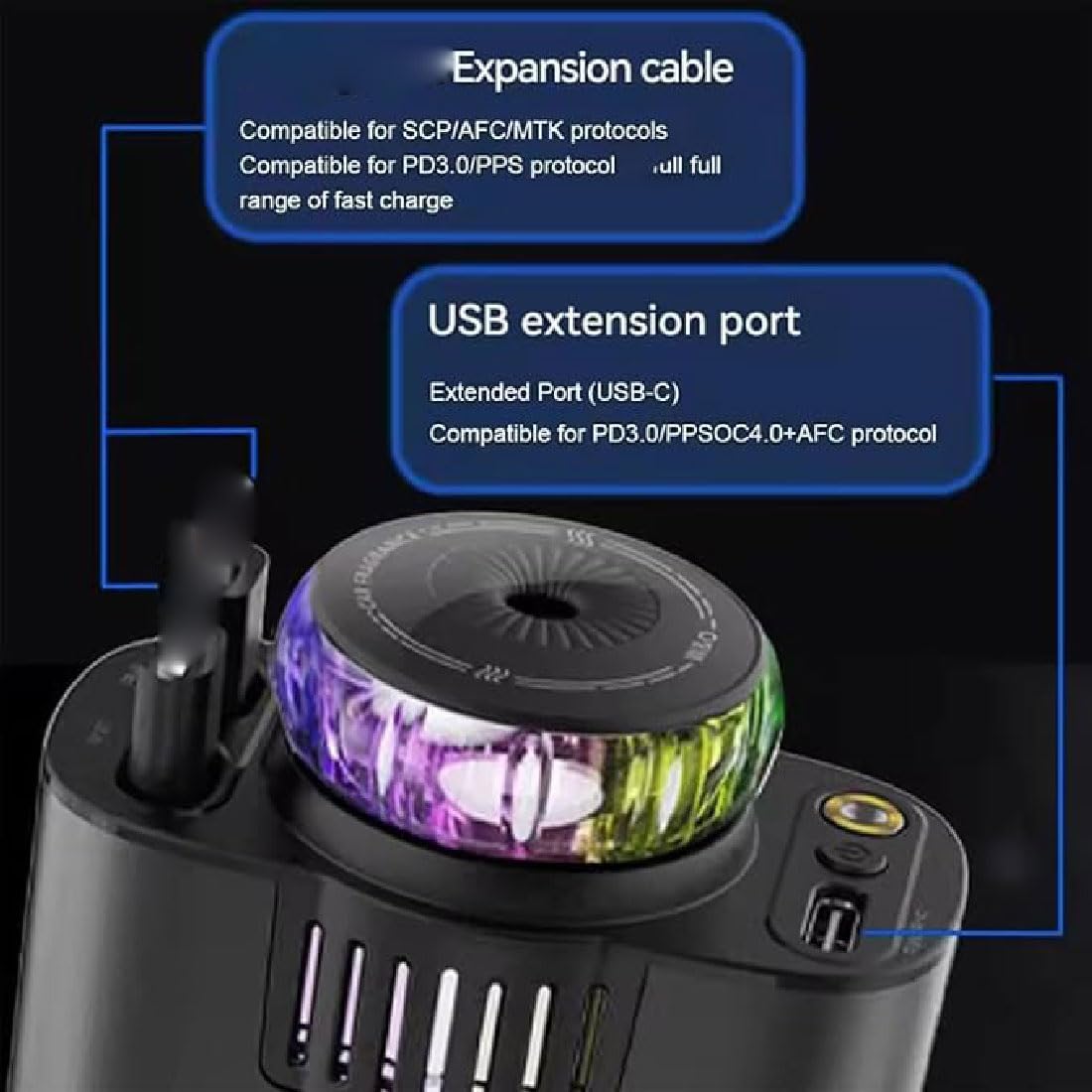 GUSHE Aroma Starlight Car Charger, Chargeur Voiture 5 en 1 USB C à Charge Ultra Rapide, Rétractable avec aromathérapie et lumière des étoiles